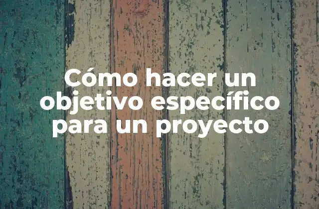 Cómo hacer un objetivo específico para un proyecto