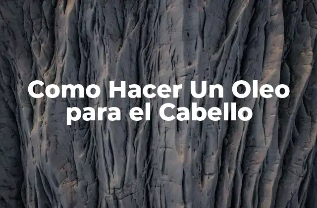 Como Hacer un Oleo para el Cabello