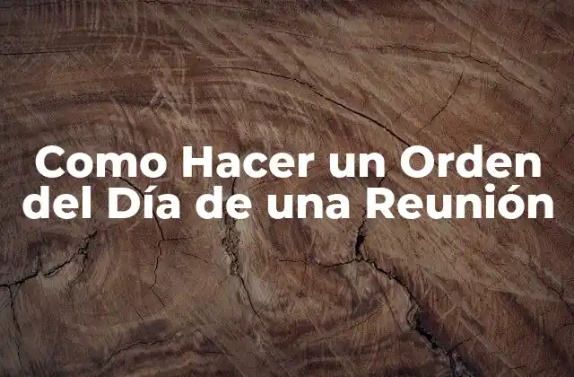Como Hacer un Orden Del Día de una Reunión