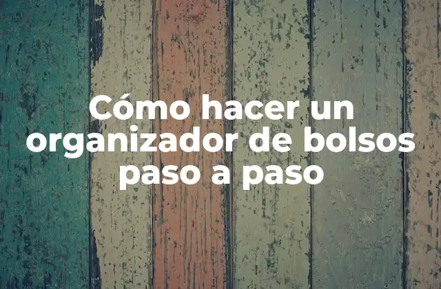 Cómo Hacer un Organizador de Bolsos Paso a Paso