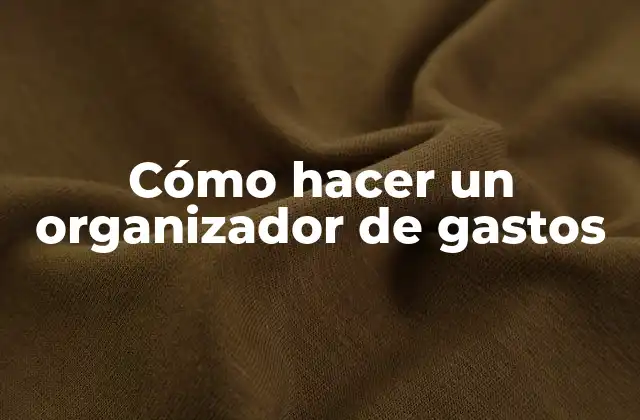 Cómo Hacer un Organizador de Gastos