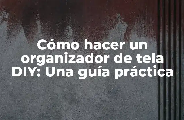 Cómo Hacer un Organizador de Tela Diy: una Guía Práctica