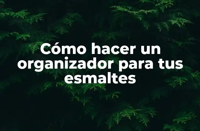 Cómo Hacer un Organizador para Tus Esmaltes