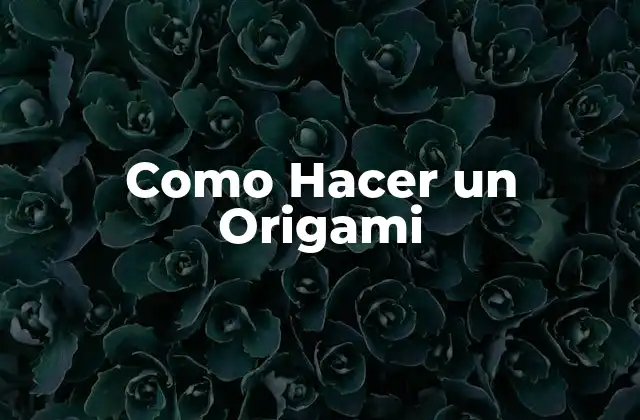 Como Hacer un Origami