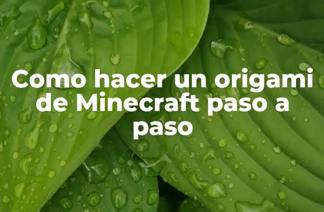 Como Hacer un Origami de Minecraft Paso a Paso