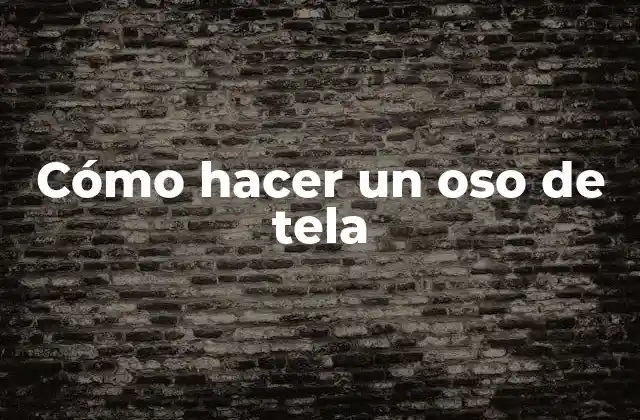 Cómo Hacer un Oso de Tela