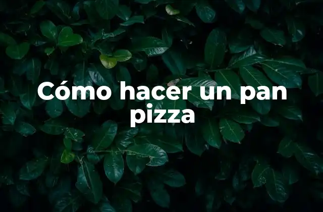 Cómo Hacer un Pan Pizza