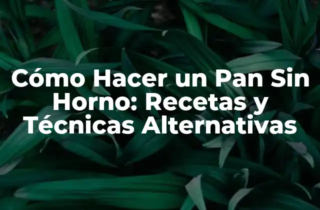 Cómo Hacer un Pan sin Horno: Recetas y Técnicas Alternativas 2 Ventajas de Hacer Pan Sin Horno