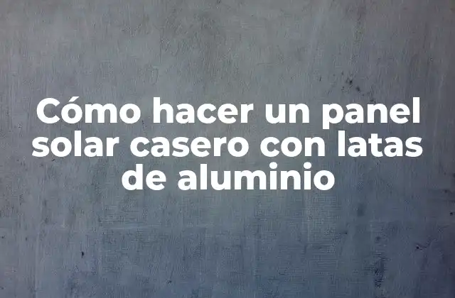 Cómo Hacer un Panel Solar Casero con Latas de Aluminio