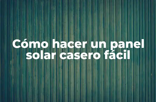 Cómo Hacer un Panel Solar Casero Fácil