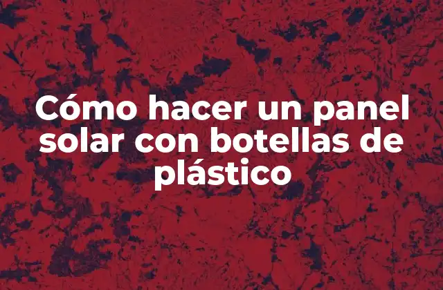 Cómo Hacer un Panel Solar con Botellas de Plástico
