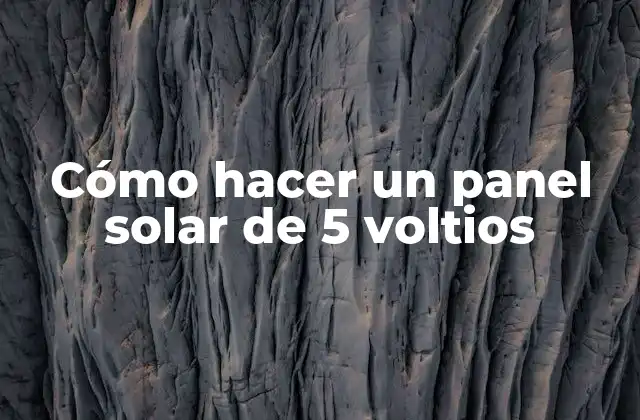 Cómo Hacer un Panel Solar de 5 Voltios