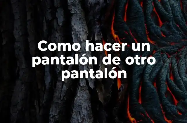 Como Hacer un Pantalón de Otro Pantalón