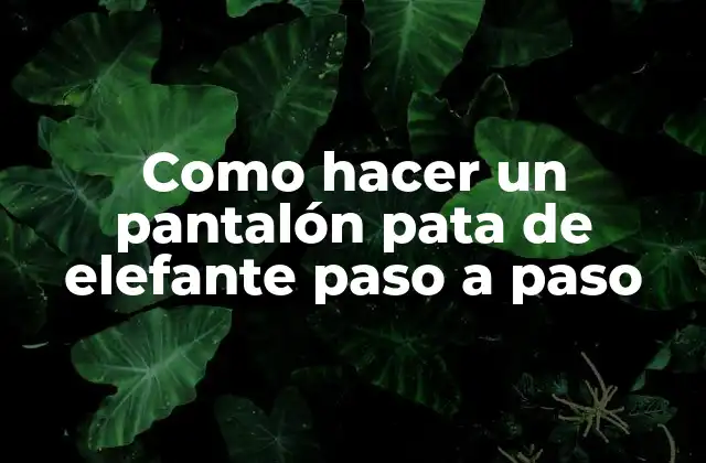 Como Hacer un Pantalón Pata de Elefante Paso a Paso