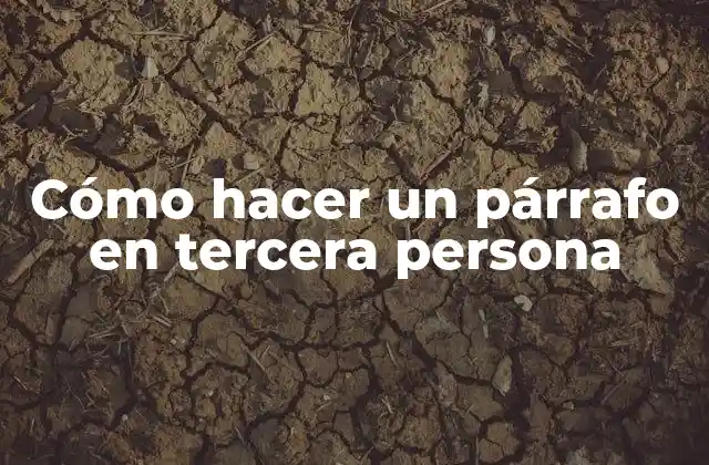 Cómo Hacer un Párrafo en Tercera Persona