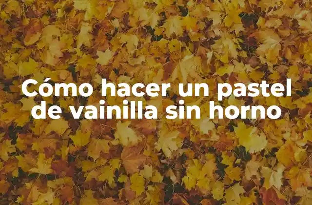 Cómo Hacer un Pastel de Vainilla sin Horno