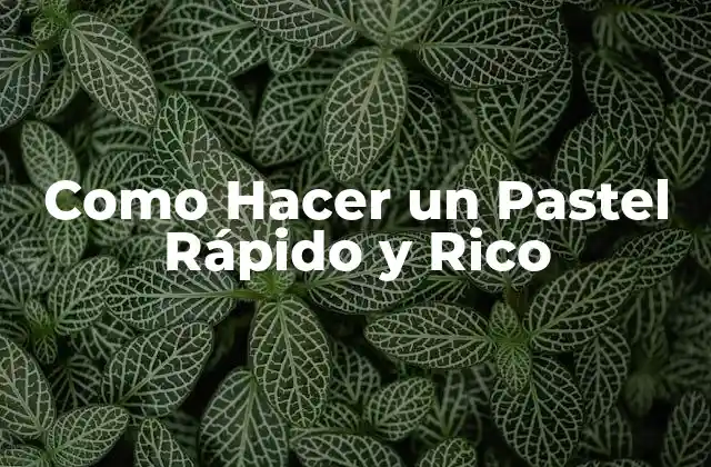 Como Hacer un Pastel Rápido y Rico