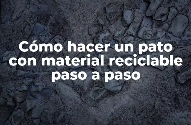 Cómo Hacer un Pato con Material Reciclable Paso a Paso