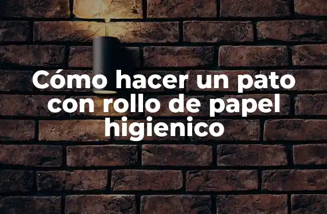 Cómo Hacer un Pato con Rollo de Papel Higienico