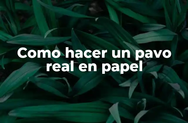 Como Hacer un Pavo Real en Papel