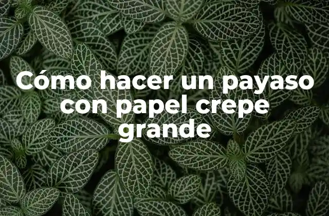 Cómo Hacer un Payaso con Papel Crepe Grande
