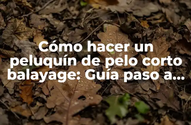 Cómo Hacer un Peluquín de Pelo Corto Balayage: Guía Paso a Paso