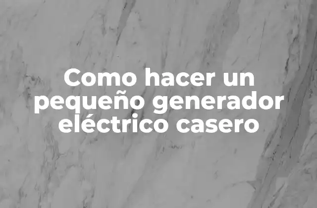 Como Hacer un Pequeño Generador Eléctrico Casero