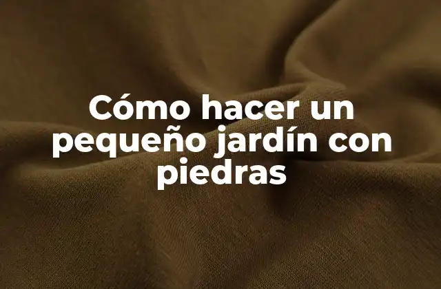 Cómo Hacer un Pequeño Jardín con Piedras
