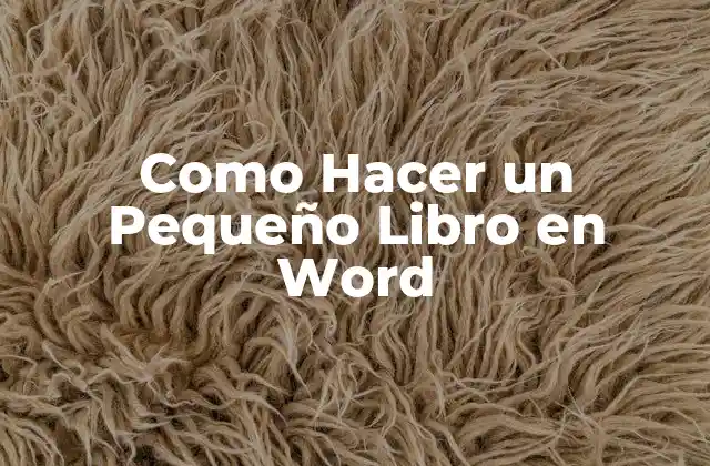 Como Hacer un Pequeño Libro en Word