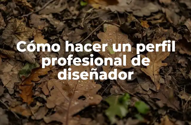 Cómo Hacer un Perfil Profesional de Diseñador
