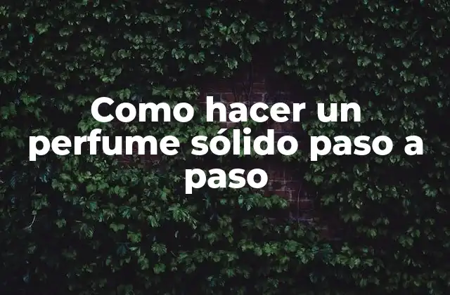 ¿Qué es un Perfume Sólido?