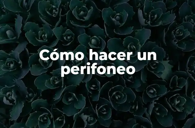 Cómo Hacer un Perifoneo