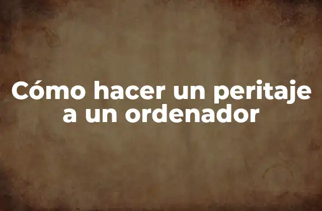 Cómo Hacer un Peritaje a un Ordenador