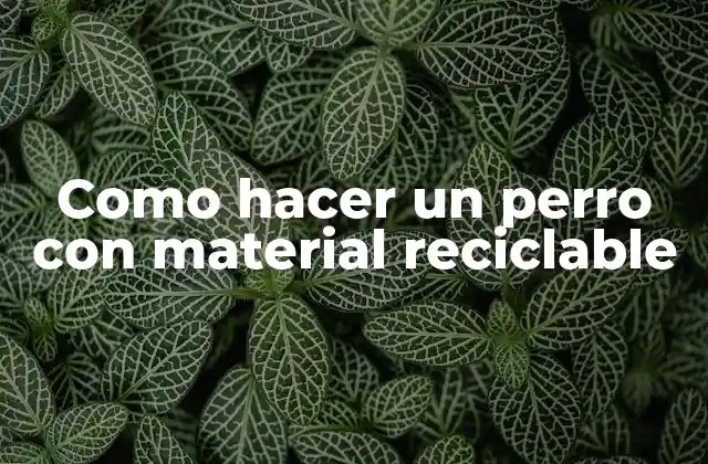 Como Hacer un Perro con Material Reciclable