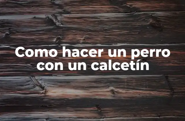 Como Hacer un Perro con un Calcetín
