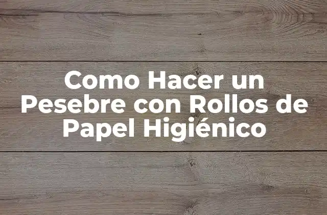Como Hacer un Pesebre con Rollos de Papel Higiénico