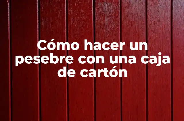 Cómo Hacer un Pesebre con una Caja de Cartón