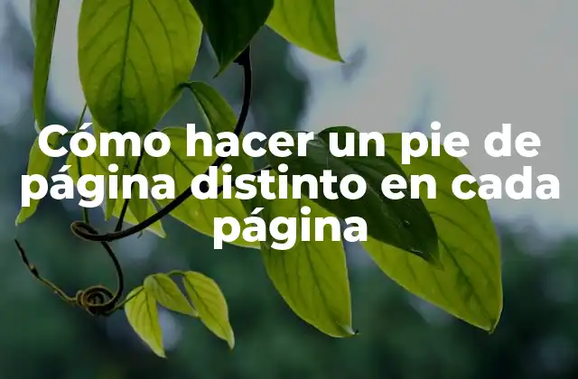 Cómo Hacer un Pie de Página Distinto en Cada Página