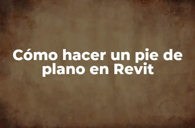 Cómo Hacer un Pie de Plano en Revit