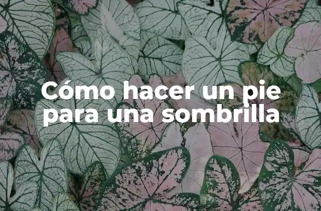 Cómo Hacer un Pie para una Sombrilla