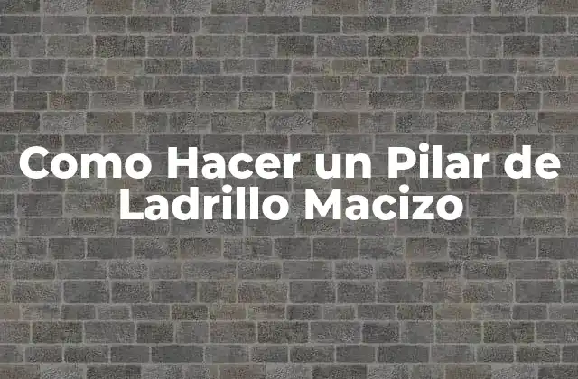 Como Hacer un Pilar de Ladrillo Macizo