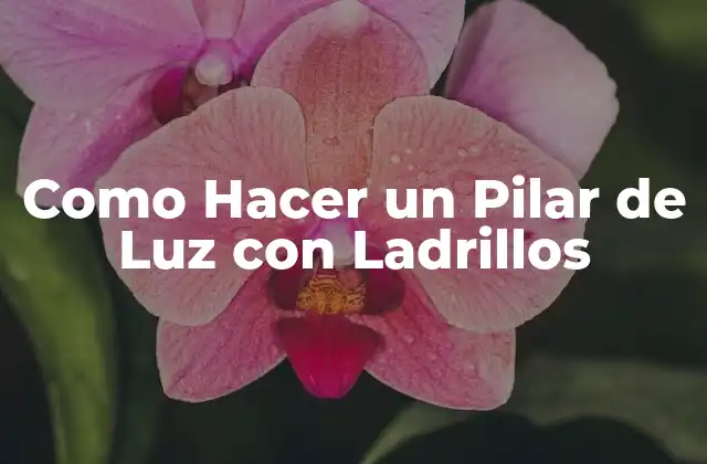 Como Hacer un Pilar de Luz con Ladrillos