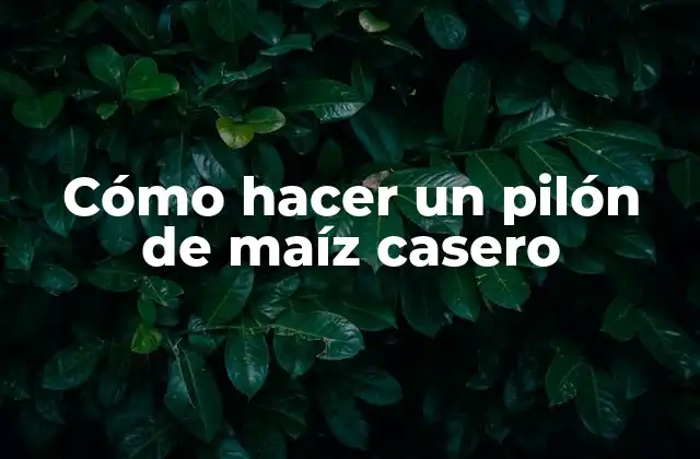 Cómo Hacer un Pilón de Maíz Casero