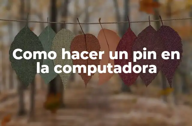 Como Hacer un Pin en la Computadora