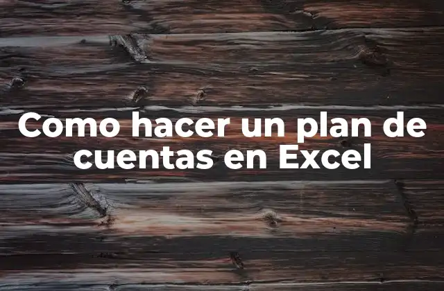 Como Hacer un Plan de Cuentas en Excel