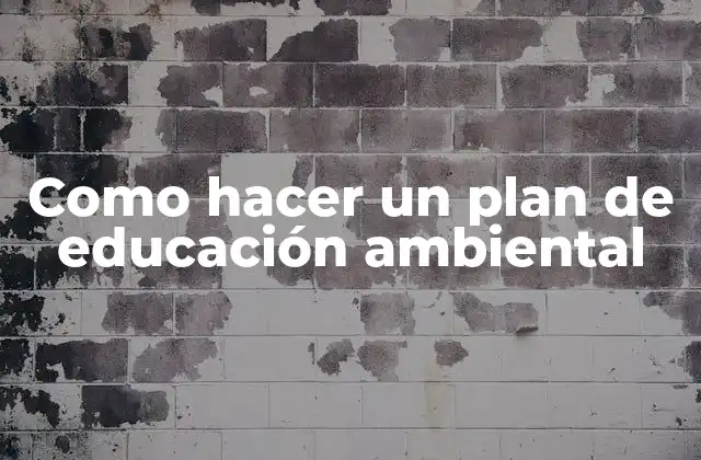 Como Hacer un Plan de Educación Ambiental