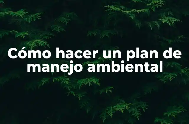 Cómo Hacer un Plan de Manejo Ambiental