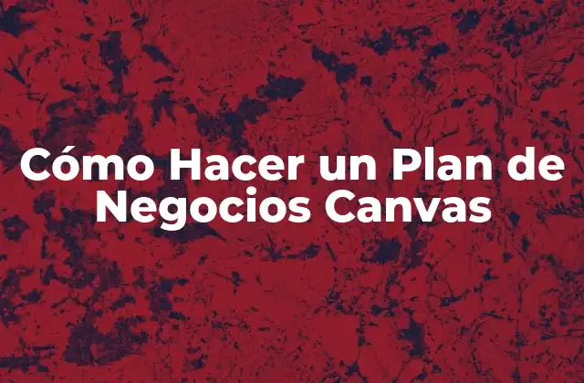 Cómo Hacer un Plan de Negocios Canvas