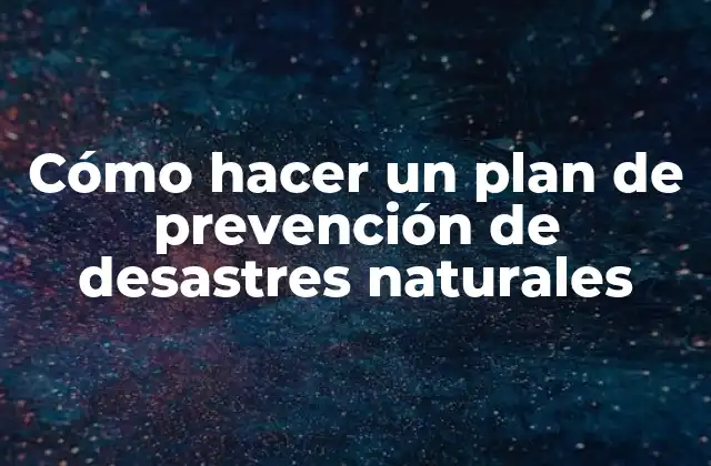 Cómo hacer un plan de prevención de desastres naturales