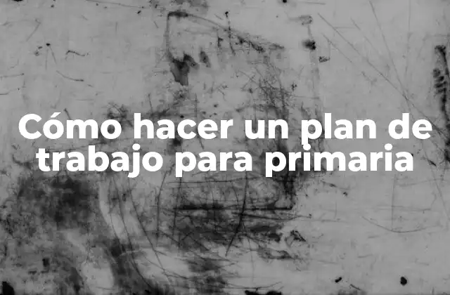 Cómo Hacer un Plan de Trabajo para Primaria